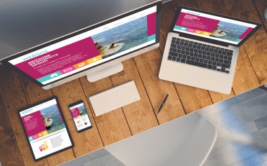 taze ve duyarlı tasarlanmış bir Web sitesi ekranlarında