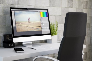 bilgisayar ekranında fotoğraf editörü