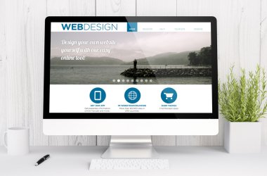 Web tasarım şablonu bilgisayar ekranında