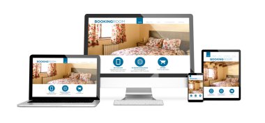 booking room responsive website design clipart