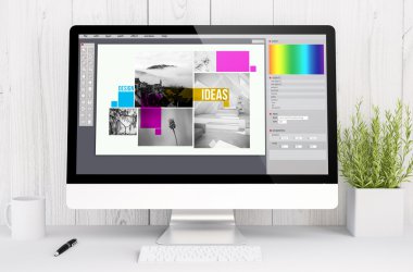 bilgisayar ekranında grafik tasarım yazılımları