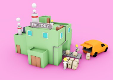 Fabrika 3D render 