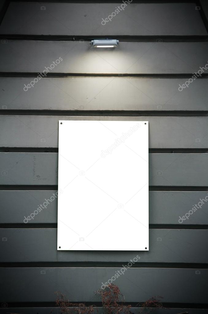 blank poster on wall 
