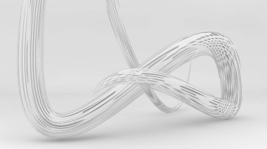 Beyaz soyut şekil 3d oluşturma