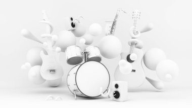 Beyaz kağıt enstrümanları 3d oluşturma