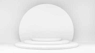 Minimum daireler sahne arkaplanı 3d görüntüleme