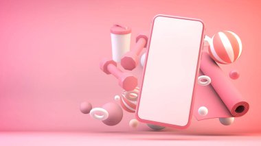 Uygulama fitness konsepti 3D oluşturma modeli