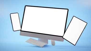Tepkili web sitesi tasarımı sunumu 3d oluşturma modeli