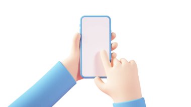 Akıllı telefon 3D görüntüleme ile çizgi film elleri