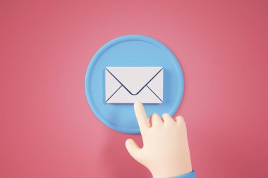 E- posta kişi konsepti 3d oluşturma