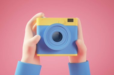 Asgari 3d hazırlama fotoğraf selfie konsepti