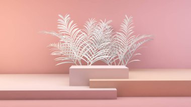 Palmiye yapraklı en küçük geometrik sahne