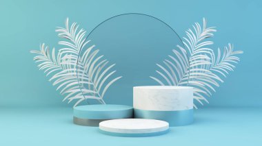 mavi ürün sunum sahne 3d oluşturma