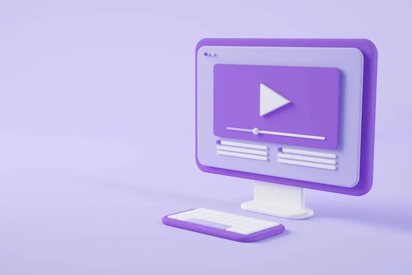 Streaming Video Minimo Sul Concetto Computer Rendering — Foto Stock