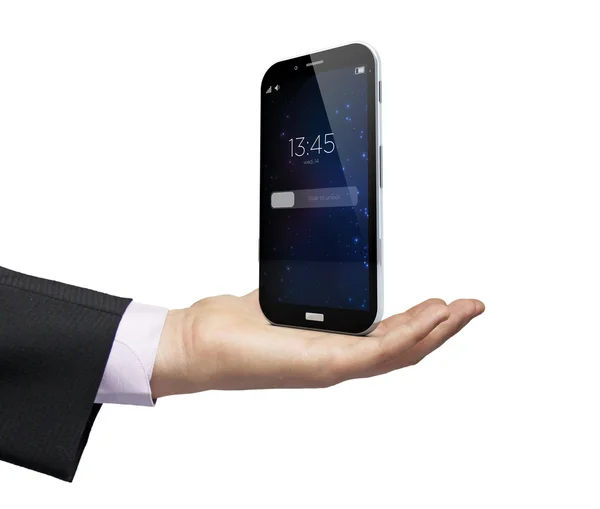 Smartphone bloccato su una mano — Foto Stock