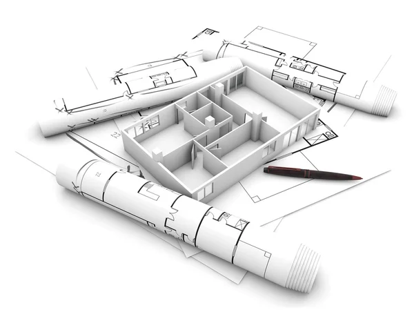 Daire planı projesi — Stok fotoğraf