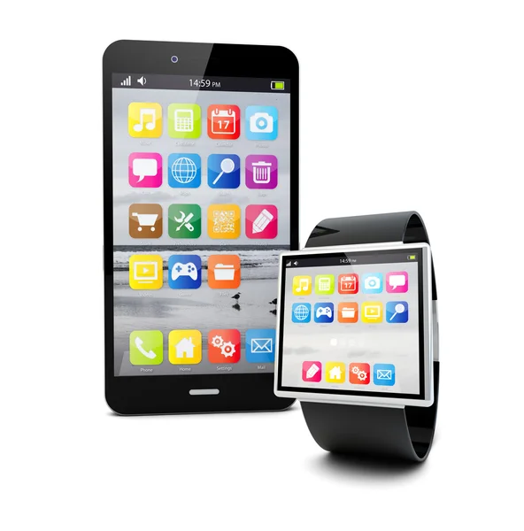 Smartphone y reloj — Foto de Stock