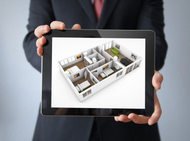 iç tasarım tablet işadamı