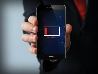 düşük pil işadamı smartphone