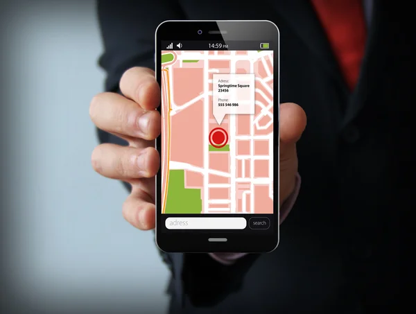 GPS hombre de negocios smartphone — Foto de Stock