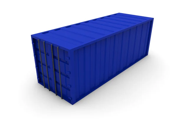 Blauwe container geïsoleerd — Stockfoto