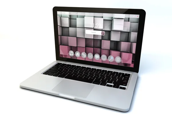 Modern aluminum business laptop — Stock Photo, Image