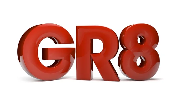 Letters gr8 as abbreviature — Stock Photo, Image