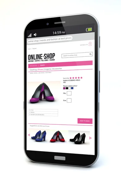 Smartphone e-commerce — Fotografia de Stock