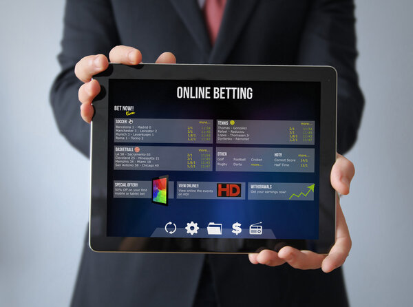Online betting app on the screen