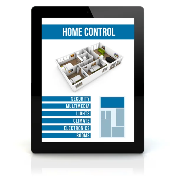 Home control app on the screen — Stock Photo, Image