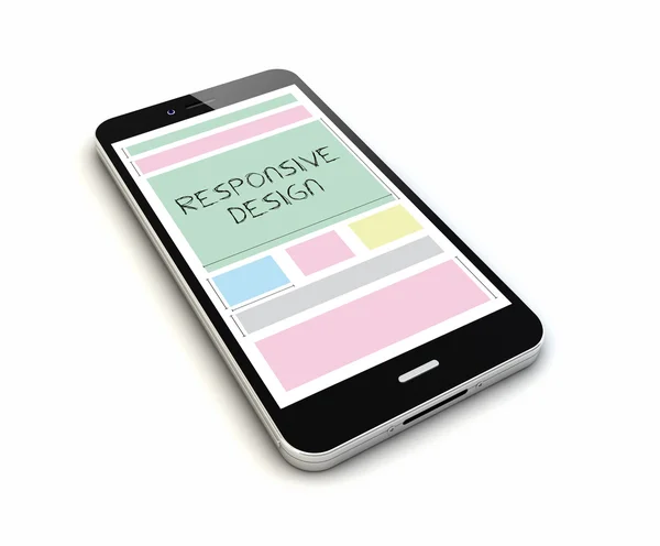 Smartphone mit responsivem Design-Text — Stockfoto