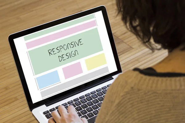 Responsive design trådram — Stockfoto