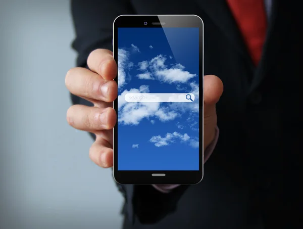 Telefono con interfaccia di ricerca — Foto Stock