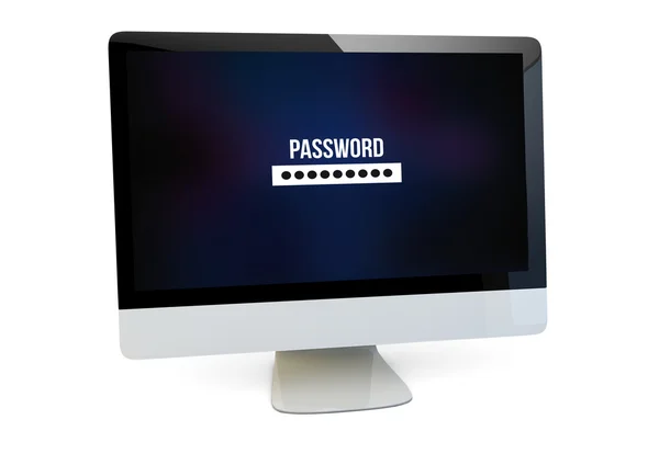 Computer con password sullo schermo — Foto Stock