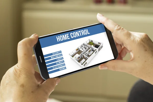 Home remote control interface on screen — Stock Photo, Image