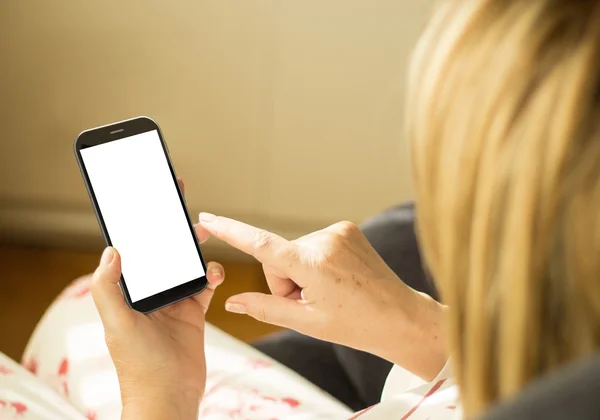 Touchscreen smartphone with empty screen — Stock Photo, Image