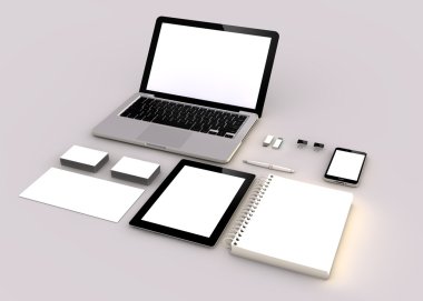 3d Generated office supplies for business
