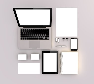 3d Generated office supplies for business
