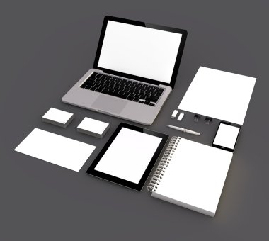 3d Generated office supplies for business