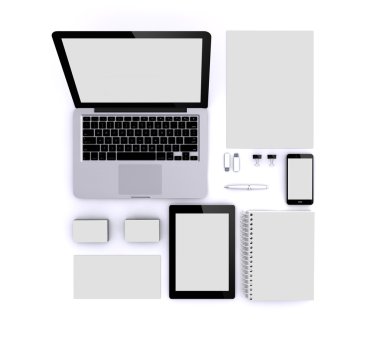 3d Generated office supplies for business