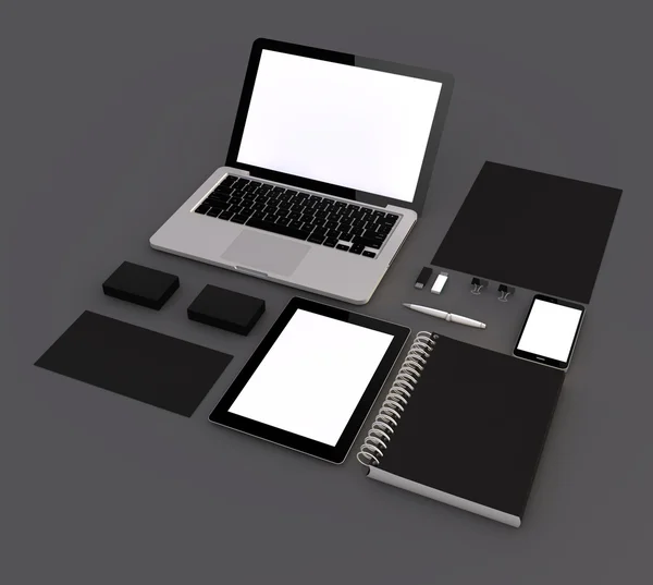 3d Generated office supplies for business — Stok fotoğraf