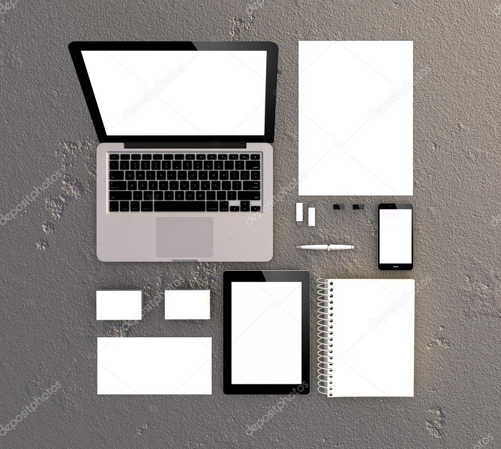 3d Generated office supplies for business