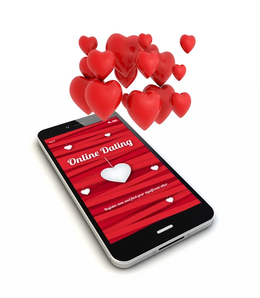 Smartphone com namoro on-line na tela . — Fotografia de Stock
