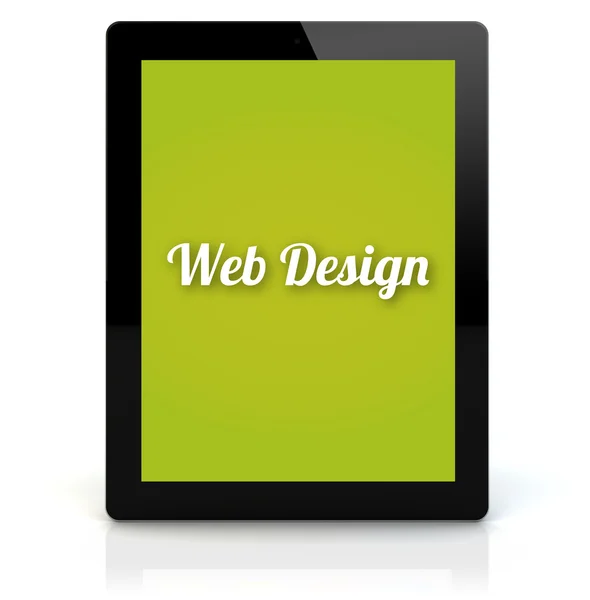 Tablet pc with web design on the screen — Stock Photo, Image