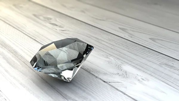 Diamond on wooden background — Stock Photo, Image