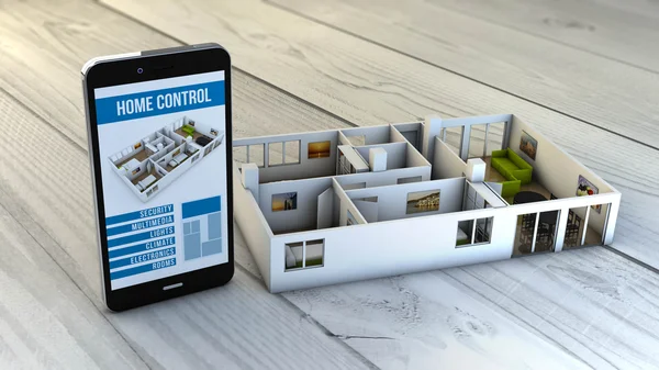 App de contrôle à domicile sur smartphone — Photo