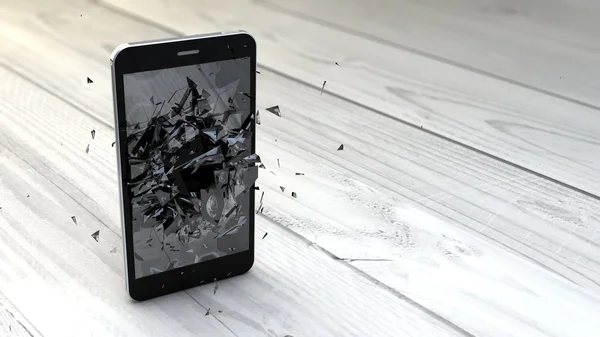 Glas des Smartphones zerbrochen — Stockfoto
