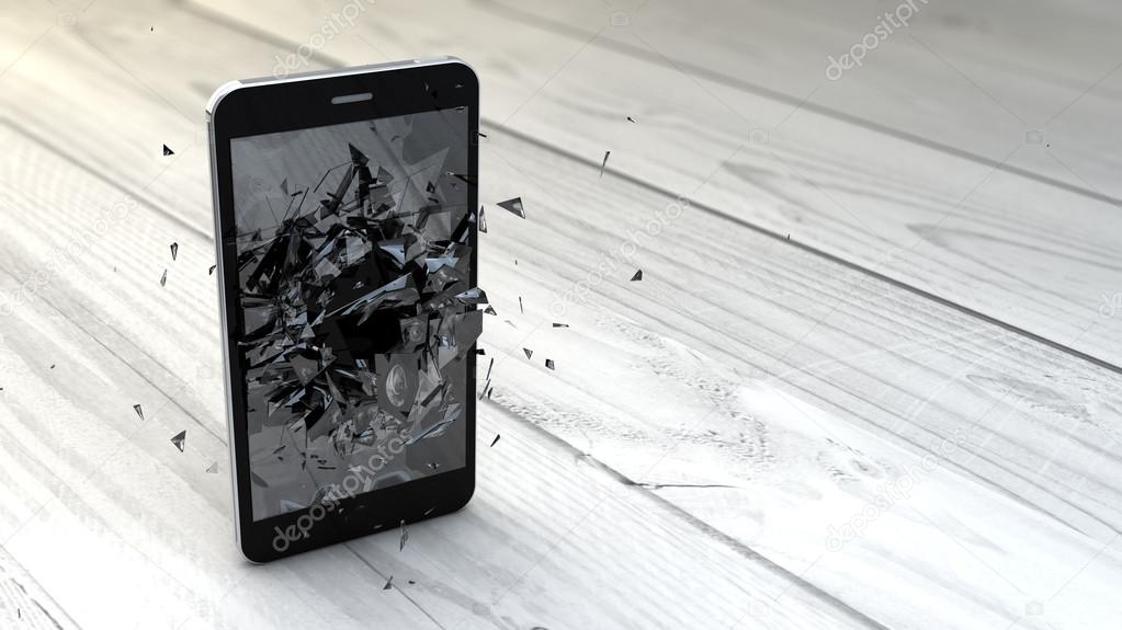 breaking glass of smartphone