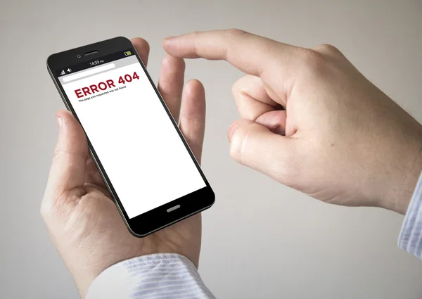 Smartphone con error 404 en la pantalla — Foto de Stock