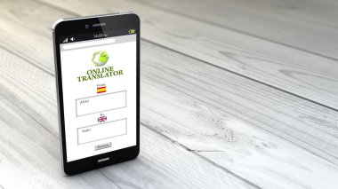 smartphone with translator app on the screen